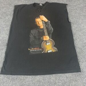 VTG Giant T Shirt Mens XL Black Paul McCartney Driving USA Tour 2002 Y2K Cut Off